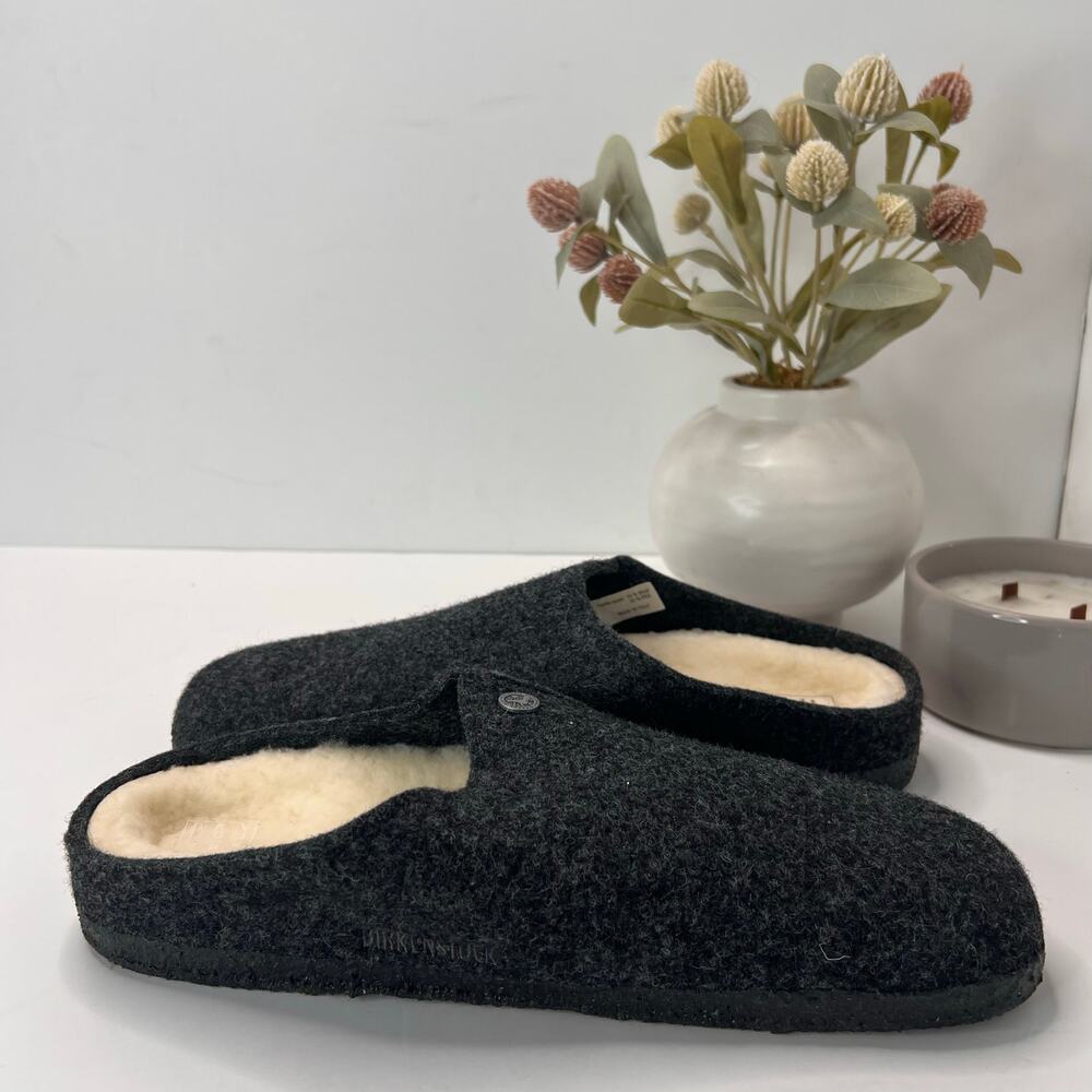 Birkenstock Black Wool-Lined Clogs - Picture 7 of 9